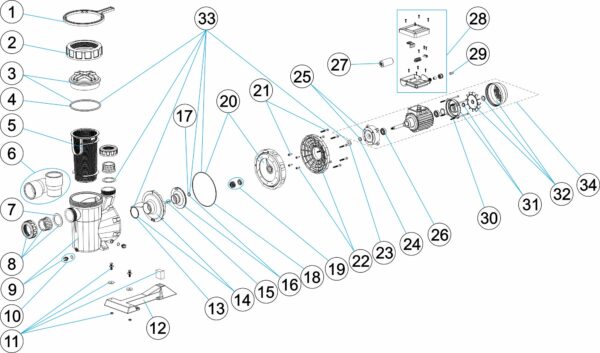 Schemat części zamiennych do pompy AstralPool Victoria Plus