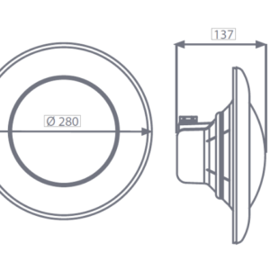 Wymiary lampy basenowej Aquasphere PAR56 LED