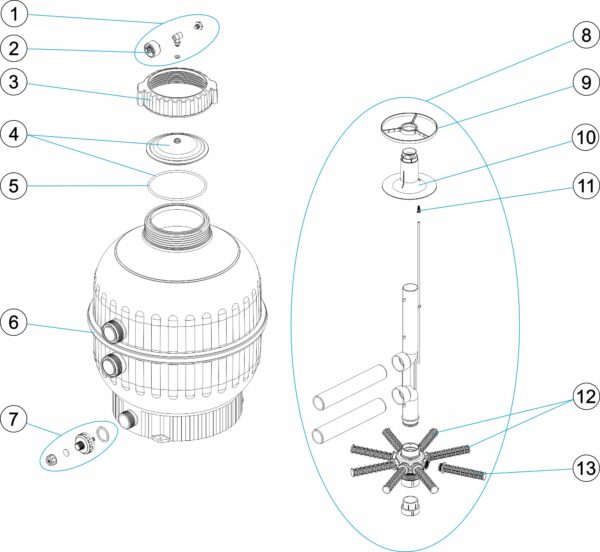 Schemat częsci zamiennych do AstralPool Cantabric