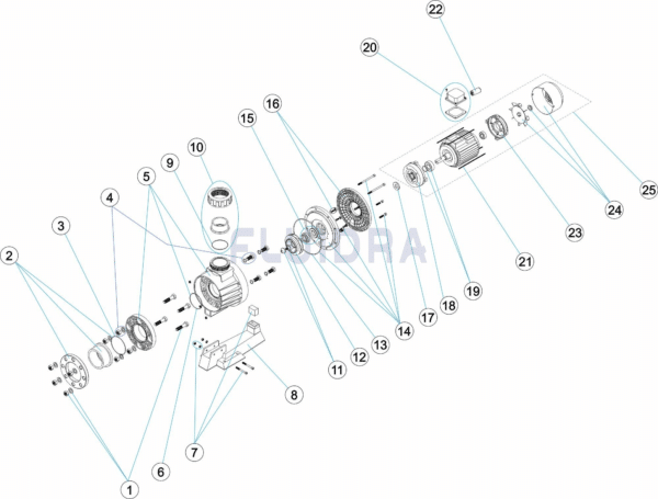 AstralPool CCIV 300M Schemat czesci Schemat czesci do pompy przeciwpradu basenowego AstralPool CCIV 300M