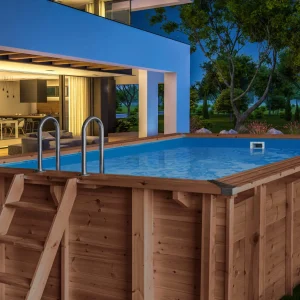 Modernistyczny basen drewniany Abatec Amber Charm