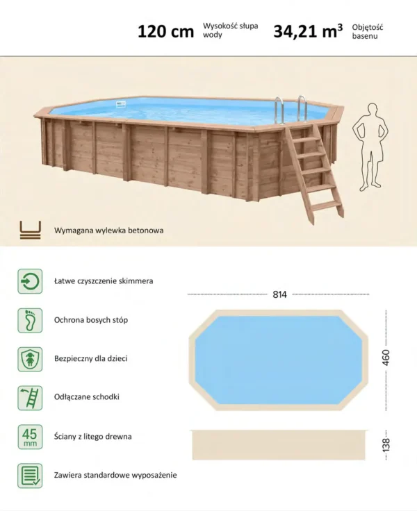 Abatec Diamond wymiary basenu