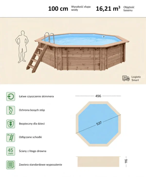 Abatec Exotic Sunset wymiary basenu