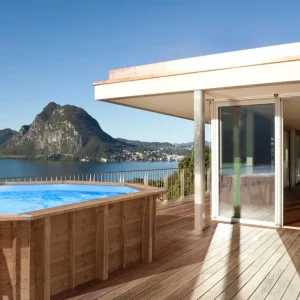 Abatec Jasper drewniany basen z widokiem na morze