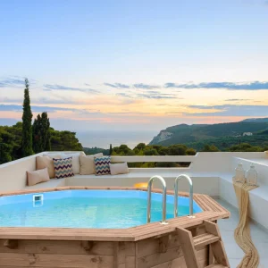 Abatec Onyx basen drewniany polskiego producenta na tarasie