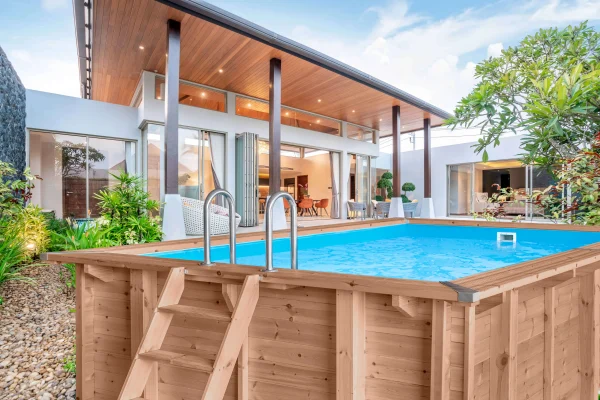 Nowoczesny basen drewniany Abatec Seashell Happiness