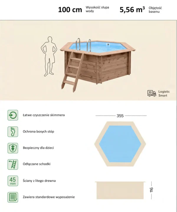 Abatec Summer Joy basen drewniany wymiary