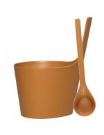 Zestaw do sauny ceber 5l i chochla RENTO Pisara - brown