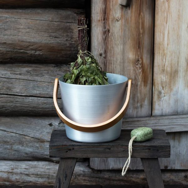 Wiaderko ceber do sauny 5l RENTO natural srebrny mat - obrazek 5