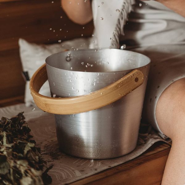 Wiaderko ceber do sauny 5l RENTO natural srebrny mat - obrazek 6